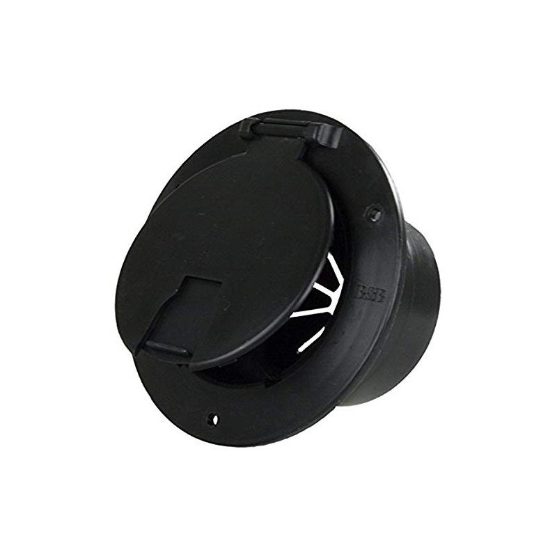 JR Products 541-3-A Black Deluxe Round Electric Cable Hatch with