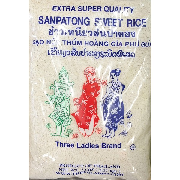 Three Ladies Sanpatong Sweet Rice 5 lbs (2 Pack)