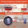 Tastedeli Enameled Cast Iron Skillet 10inch with Pour Spouts for