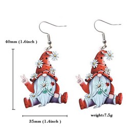 QUPENGXU Creative Daisy Dwarf Doll Earrings Easter Gifts Easter Goblin Dwarf Dangle Earrings For Women (chrysanthemum)