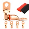 4PCS Battery Cable Ends, 2/0 Gauge Wire Connectors 3/8 Copper