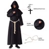 BLESSUME Monk Costume Medieval Robe Priest Hooded Renaissance Friar Cowl