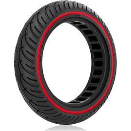 Amitor 8 1/2 Scooter Solid Tires, 8.5 Solid Tire for Electric Scooter, 8.5 Inch Electric Scooter Replacement Wheels Honeycomb, 50/75-6.1 Non-pneumatic (Red_1PC_01)