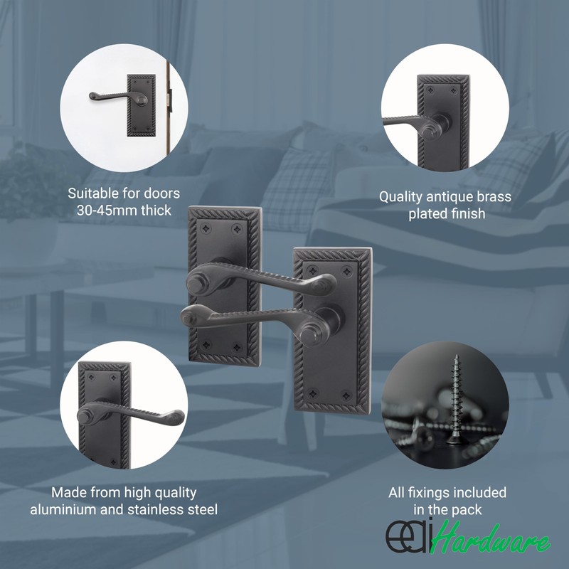 EAI Matt Black Georgian Scroll Door Handles - 1 Pair