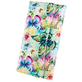 Kaabao Womens Wallet Leather RFID Blocking Trifold Ladies Purse long Clutch Credit Card Holder Phone Checkbook Organizer (Colorful Butterflies)