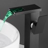 Black Bathroom Vessel Faucet Led Light 3 Color Changing Waterfall