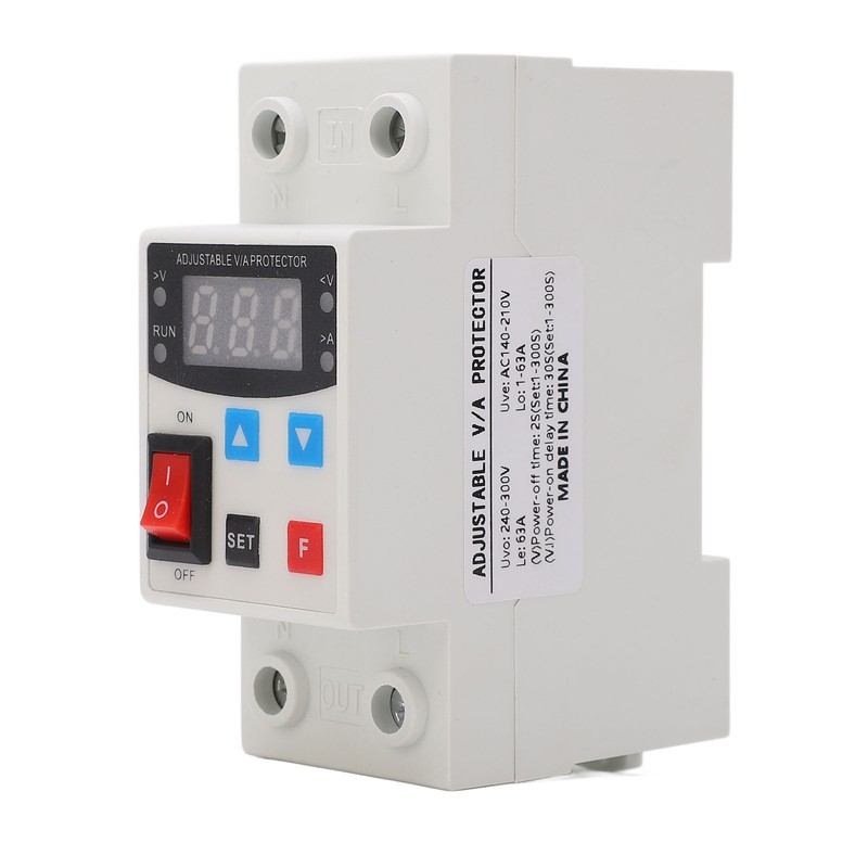 Over Under Voltage Protector Adjustable Digital Display Voltage Current Protective