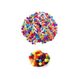 5.46m Pom Pom Ribbon 50 Pom Poms Multicolor Balls Ribbon Pom Pom Balls Ribbon for Costumes