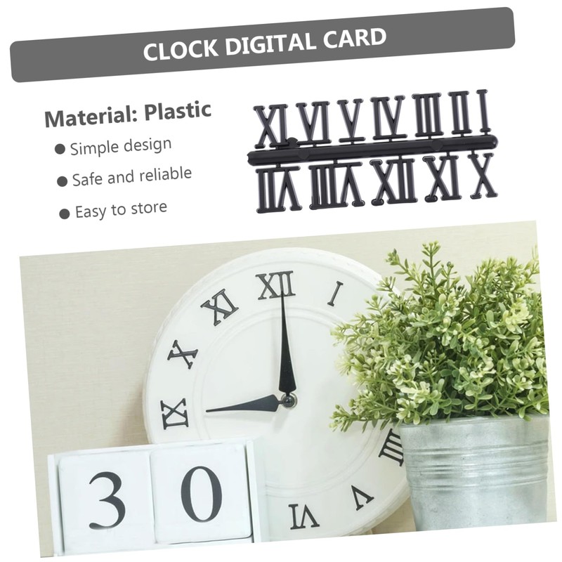 TEHAUX 15 Sets DIY Clock Replacement Roman Arabic Digits Silver