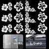Flower Decal Car Hibiscus Sticker White (4.3 x 3.9)