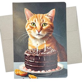 Whitman and Daughter Orange Cat Birthday Card (1 Premium Card, 5X7 Inch) blank inside for birthday card from the cat too - 1060