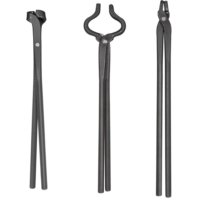 Blacksmith Tools Set - Flat, Bolt, Blade Tongs & Hammers