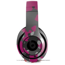 Skin Decal Wrap Compatible with Beats Studio 2 and 3 Wired and Wirelesss WraptorCamo Old School Camouflage Camo Fuschia Hot Pink Skin Only Headphones NOT Included