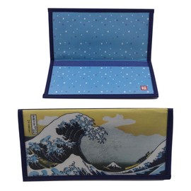 Set of 2 Japanese Rice Paper Wallet or Checkbook Cover Great Wave Design Decorative Gift Box Included
