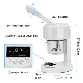 JOSTZHXIN Facial Steamer Nano Ionic Face Steamer with Extendable Arm,Portable Facial Steamer 360°Rotating Nozzle Esthetician Vaporizer for Personal Care at Home or Salon
