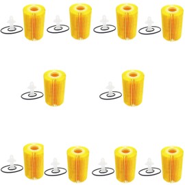10 Pcs Engine Oil Filter 04152-YZZA4 Compatible with Toyota Land Cruiser Sequoia Tundra
