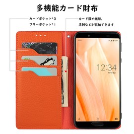 Havaya AQUOS Sense3 Case AQUOS Sense 3 Case SH-02M Case Folio Genuine Leather Strap au SHV45 SHV48 Shockproof SH-RM12 Cover SH-M12 docomo Sharp Sharp Aquos Sense 3/3lite/Android One S7 SoftBank Card