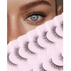 Onlyall Natural Lashes Wispy Lashes Natural Look 7 Pairs D1 Natural (6-13MM)
