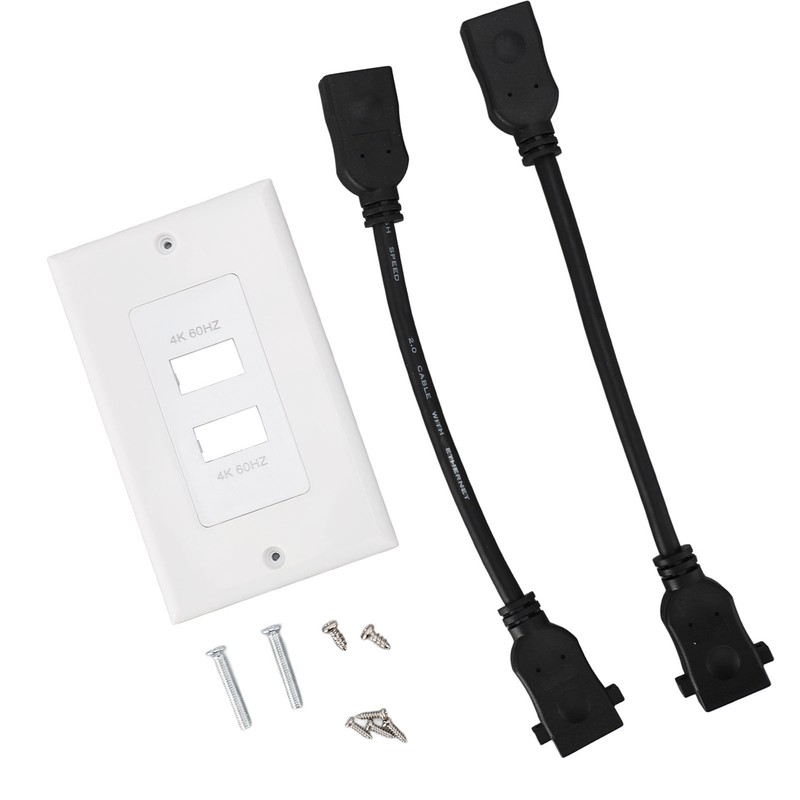 2 Ports HD Multimedia Interface 2.0 Wall Plate 4K 60Hz