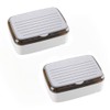 2Pcs Plastic Soap Holder with Drain Tray and lid,Removable Bar