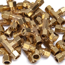 LTWFITTING 1/2-Inch OD Compression Tee,Brass Compression Fitting(Pack of 5)