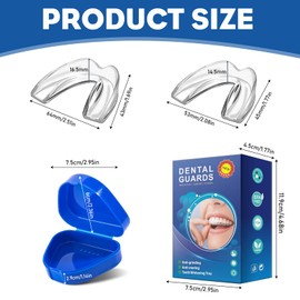 VIDSTW Pack of 4 High Quality EVA Bite Splint for Night, 2 Sizes Grinding Splint for Night, Teeth Splint Grinding with Protective Cover for Prevent Snoring, Prevent Teeth Grinding