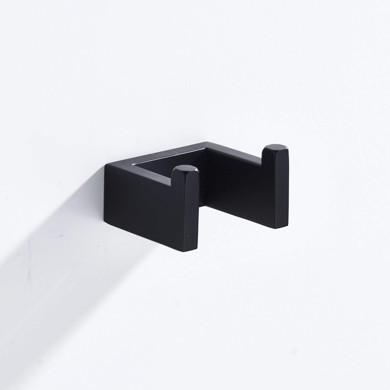 Kelelife Towel Hook Wall Mounted Black Coat Robe Hook for
