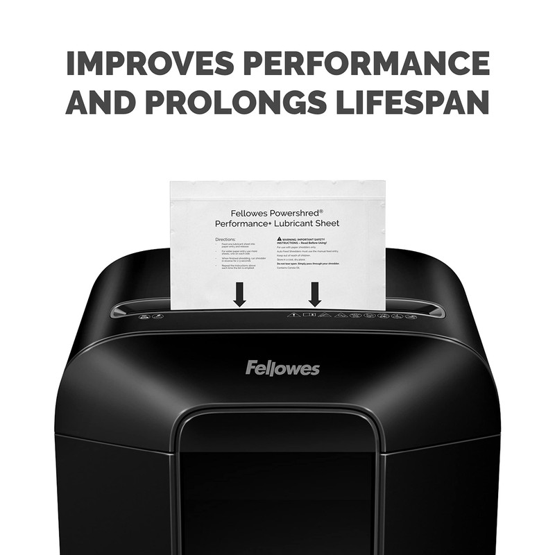 Fellowes Powershred Performance Paper Shredder Lubricant Sheets with Paper Shredder