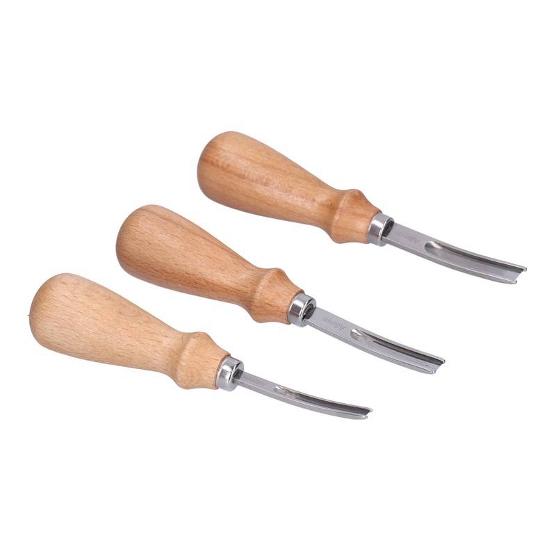3Pcs Leather Edge Bevelers 4 6 8mm Stainless Steel Durable
