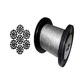 Galvanized Aircraft Cable Wire Rope 1/4" 7x19-50, 100, 200, 250, 500, 1000 ft (500 ft Reel)