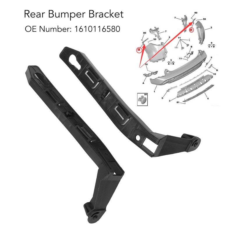 Rear Bumper Mounting Bracket Set 1610116580 Bumper Support Holder Replacement