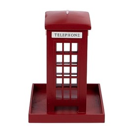Kingavon Telephone Box Hanging Garden Bird Feeder, Red