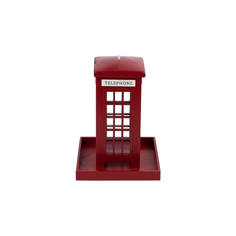 Kingavon Telephone Box Hanging Garden Bird Feeder, Red