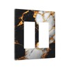 Vghoko Decorative Outlet Covers Black Gold Marble 2 Gang Light