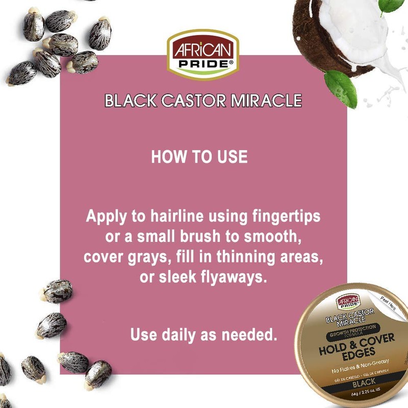 African Pride Black Castor Miracle Black Edge Gel 64 g