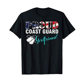 Vintage Proud Coast Guard Girlfriend With American Flag Gift T-Shirt