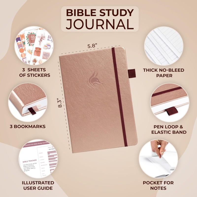 Clever Fox Bible Study Journal – Church Notes Notebook –