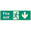 Sign, Fire Exit Down, Glow RP, Signs Personal Protection, Security