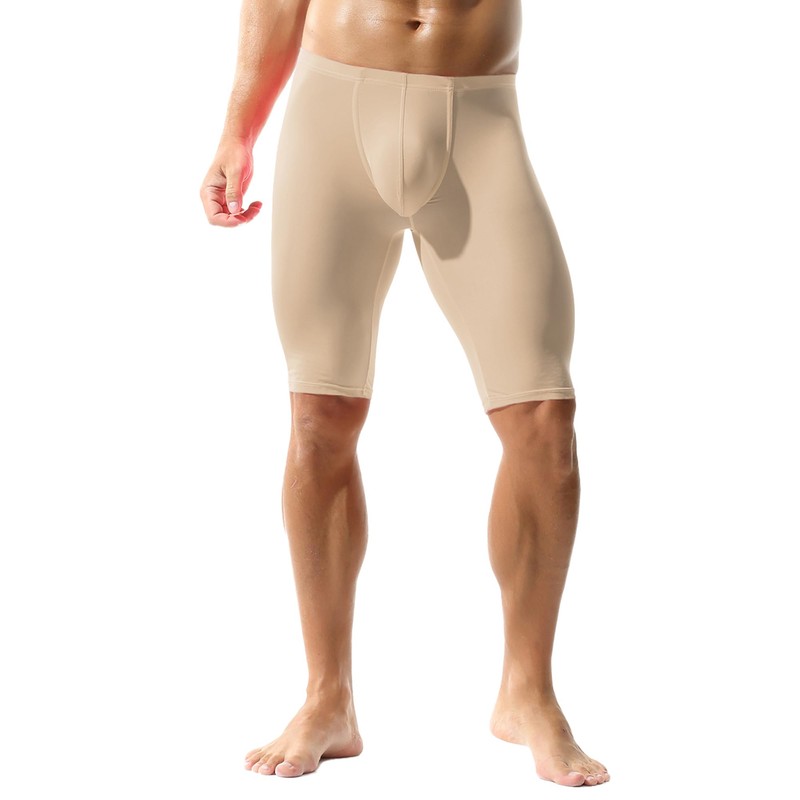 YOOBNG Men's Compression Shorts Middle Tight Pants Activewear Leggings Soft