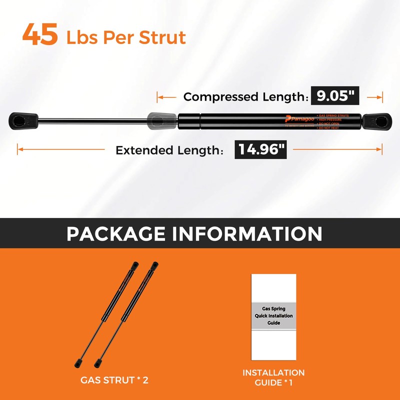 PAMAGOO ML33-40 15 inch Gas Strut 45 lbs 200 N,