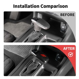 Voodonala for Challenger Gear Shift Shifter Knobs Cover Trim for 2015-2024+ Dodge Challenger Charger 2018-2024 Durango Accessories Red/Carbon Fiber 1pcs