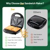 KEENSTAR 3 in 1 Electric Sandwich Maker, Waffle Maker with