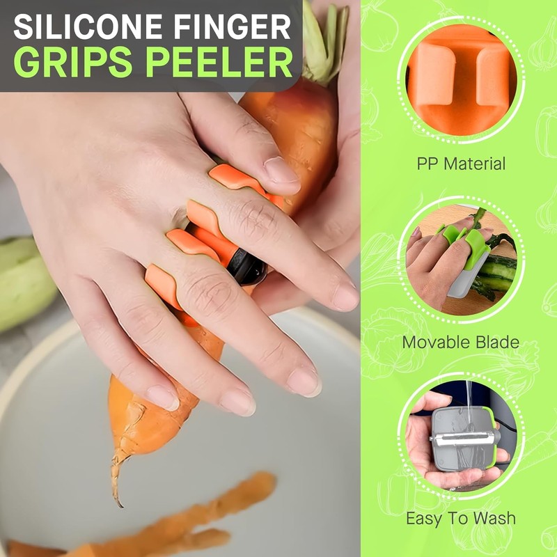 EZONEDEAL Fruit Peeler Ultra Sharp Double Finger Peeler Cutter Fruit
