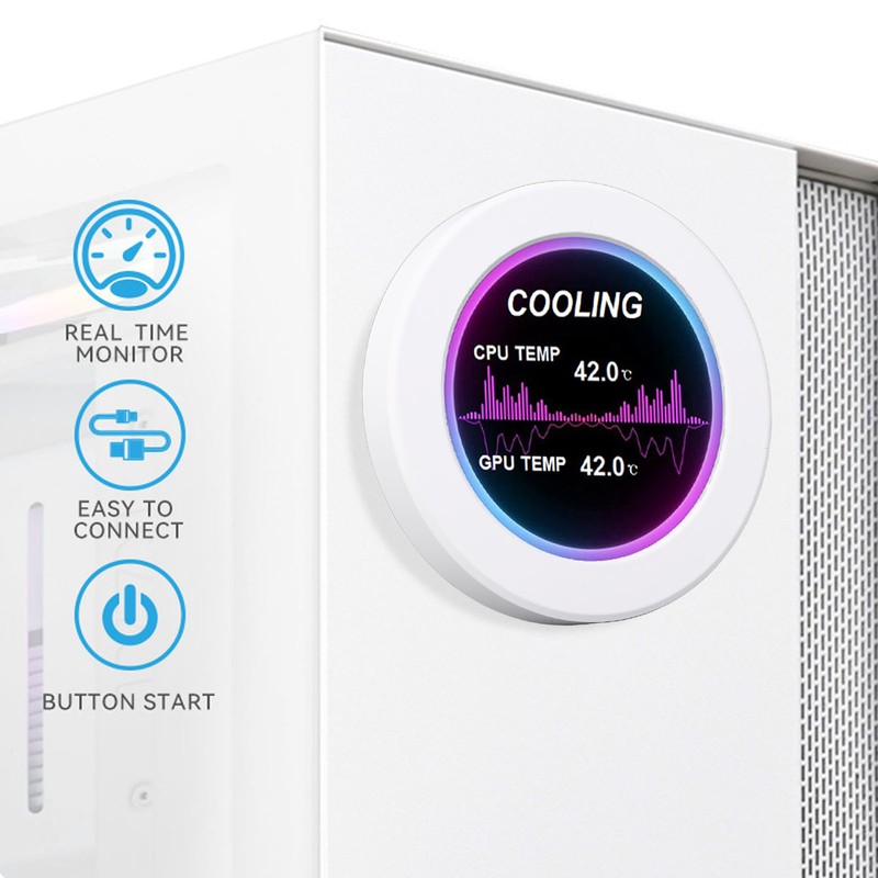 2.1in Round IPS LCD Display 360 Degree Rotation 480x480 Watercooler