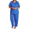 Shadowline Women's Plus-size Petals Plus Size Short Sleeve Pajama, Sapphire, 46
