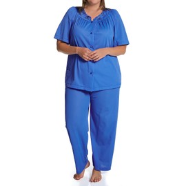 Shadowline Women's Plus-size Petals Plus Size Short Sleeve Pajama, Sapphire, 46