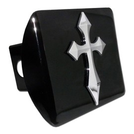 Elektroplate Cross All Metal Black Hitch Cover for Trucks and SUVs | Fits Standard 2" Trailer Hitch Receivers | Premium Weatherproof