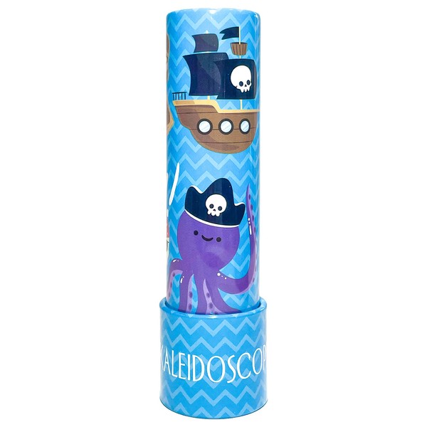 Tin Kaleidoscope Toy - Kaleidoscope for Kids Birthday Gift Stocking Filler (Happy Pirates)