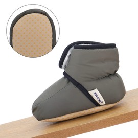 LACOFIA Baby Boys Girls Anti-Slip Soft Sole Winter Warm Slipper Boots Infant Crib Shoes Gray 6-12 Months