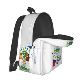 KOSUES Daughter of Belize Map Flag Laptop Backpacks Double Shoulder Laptop Pack Bag Casual Back Pack Lightweight Daypack Bags With Side Pockets For Daily Commutes Business Travel Hiking
